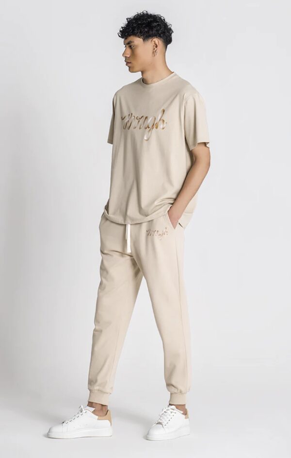 GIANNI KAVANAGH Camiseta " Beige Laced Oversized Tee  " color beige