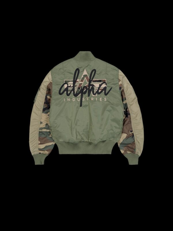 ALPHA INDUSTRIESBomber"MA-1 Camo Back Embroidery"color verde