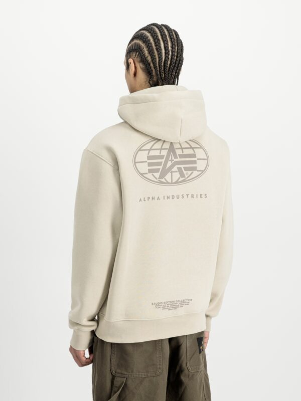 ALPHA INDUSTRIESSudadera" World Logo Backprint Hoodie"color beige