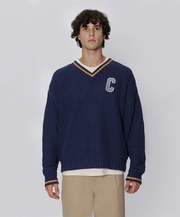 CHAMPION Jersey cuello pico color marino