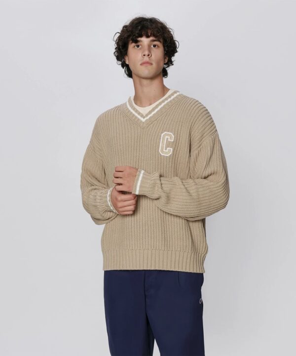CHAMPION Jersey cuello pico color beige