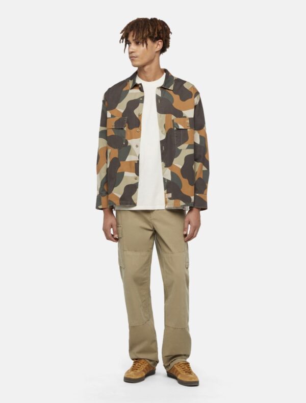 DIKIES Camisa " CAMO CANVAS WORK SHIRT IMPERIAL GREEN "