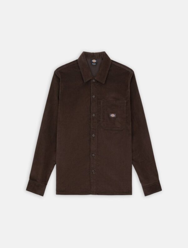 DIKIES Camisa " CORDUROY SHIRT LS CHOCOLATE BROWN "