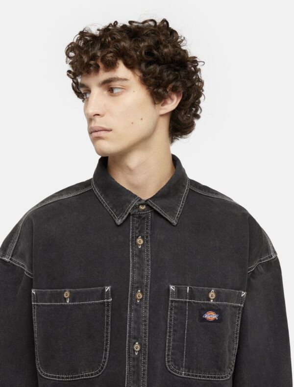 DIKIES Camisa " HOUSTON LS SHIRT BLACK WASH "