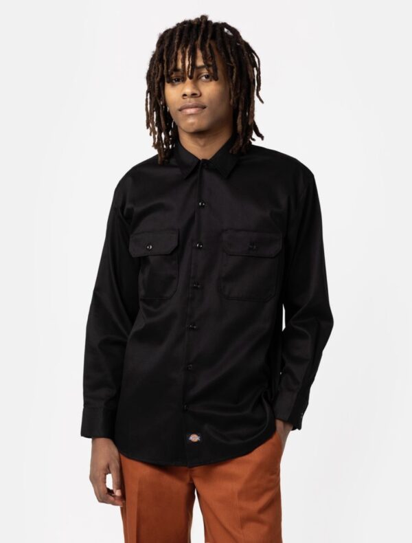 DIKIES Sobrecamisa " WORK SHIRT LS REC BLACK " color negro