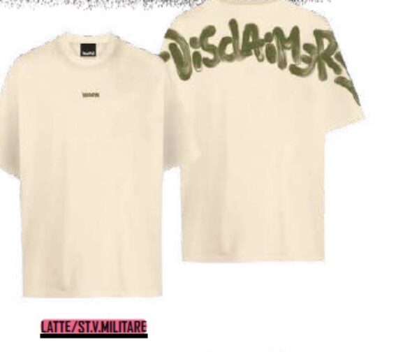 DISCLAIMERCamiseta logo trasero color crudo