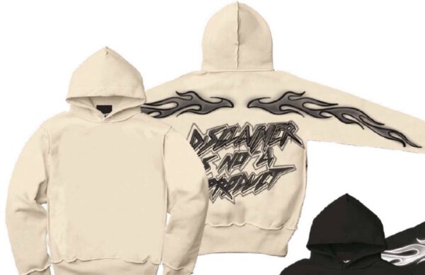 DISCLAIMERSudadera capucha logo trasero color crudo