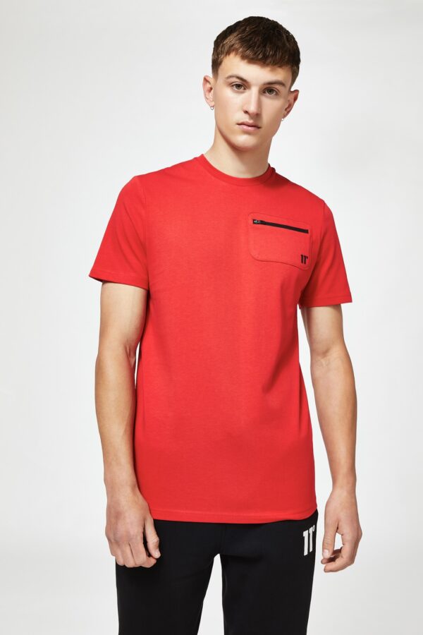 11 DEGREES Camiseta " Zip Pocket tee " color rojo
