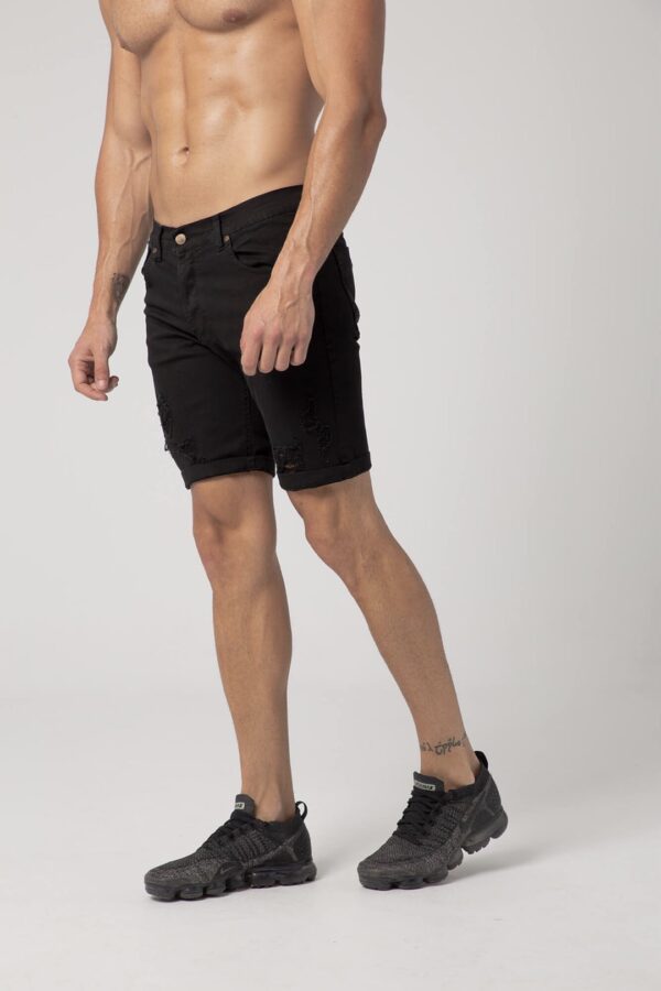 Bermudas ELIU con rotos color denim negro
