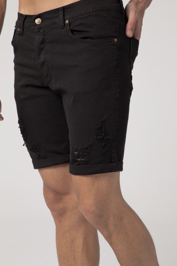 Bermudas ELIU con rotos color denim negro