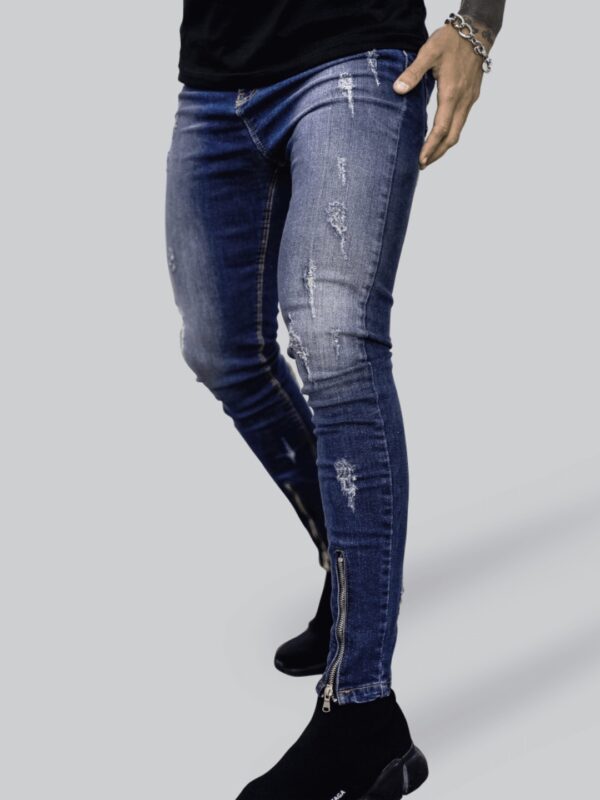 Pantalon ELIU con cremalleras " Premium " color denim azul