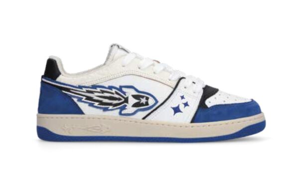 ENTERPRISE JAPAN Sneakers " EJ EGG ROCKET - LOW SNEAKER CALF LEATHER/TUMBLED WHITE/BLUE/BLACK