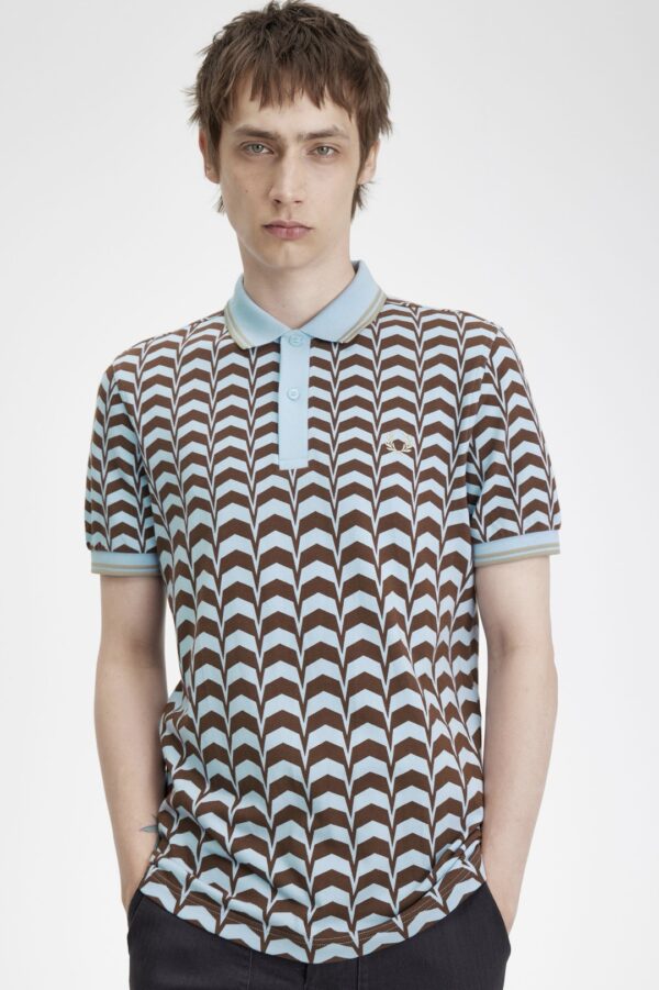 FRED PERRY Polo " BOLD PRINT FP POLO SHIRT " color celeste