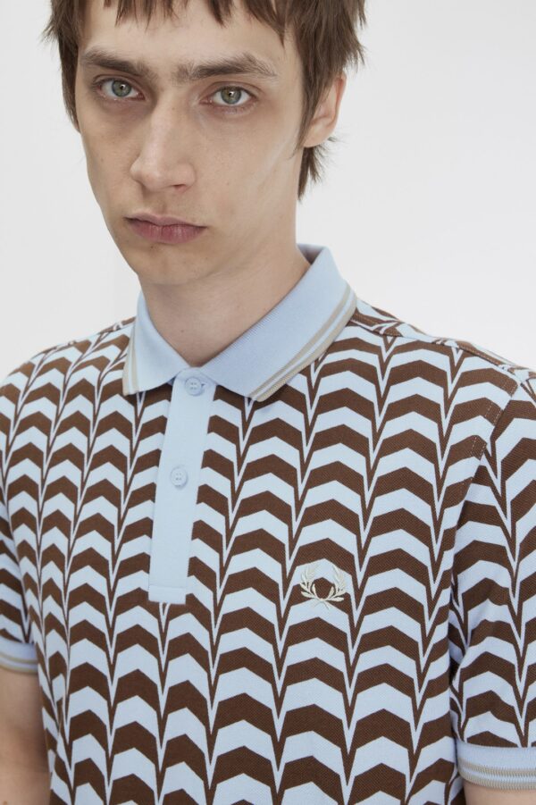FRED PERRY Polo " BOLD PRINT FP POLO SHIRT " color celeste