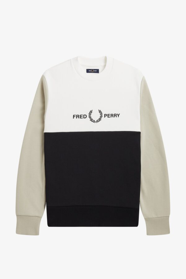 FRED PERRY Sudadera " Colour Block " color blanco