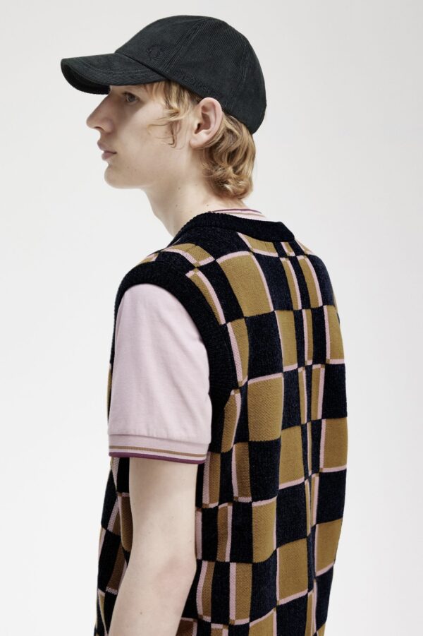 FRED PERRY Chaleco " Glitch Chequerboard Tank " cuadros