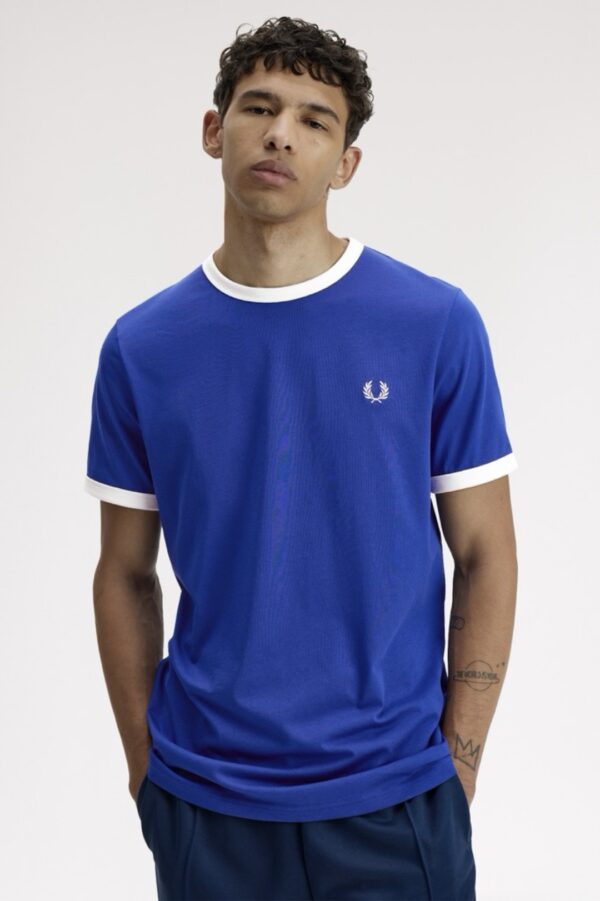 FRED PERRYCamiseta"RINGER T-SHIRT"color marino