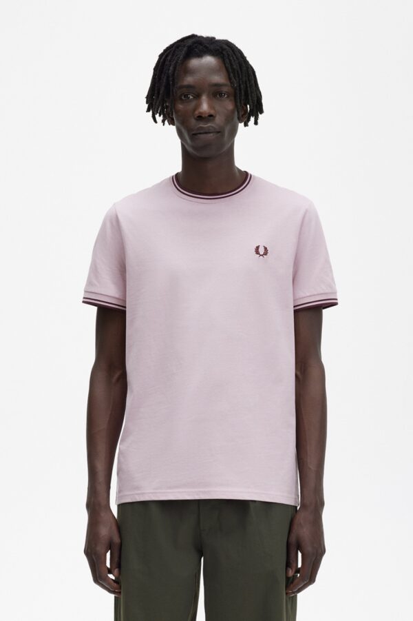 FRED PERRY Camiseta " Twin Tipped " color rosa