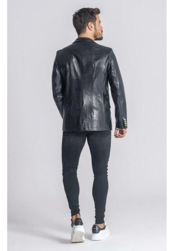 GIANNI KAVANAGH Americana efecto piel de cocodrilo " Crocodile " color negro