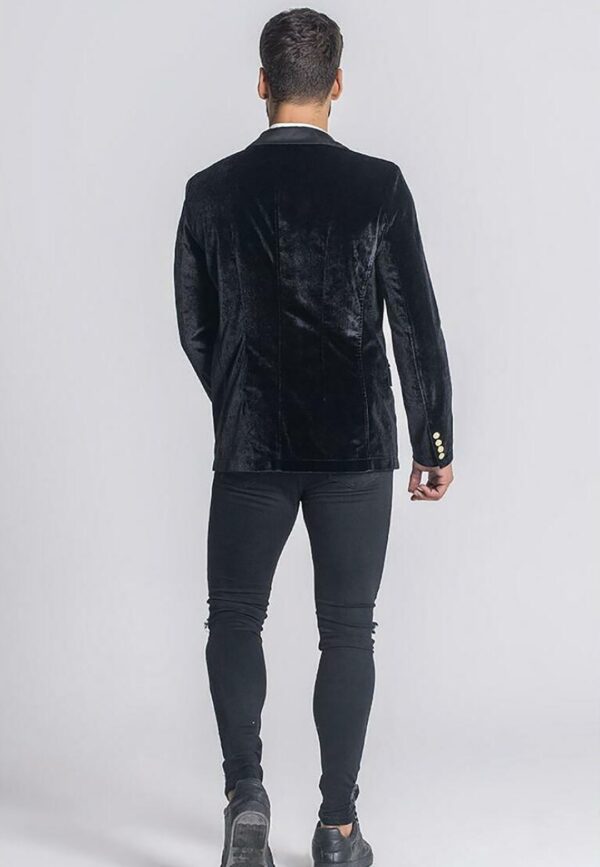 GIANNI KAVANGH  Americana de terciopelo color negro