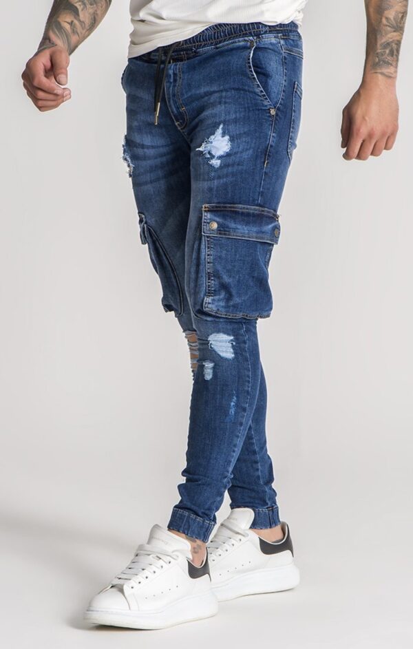 Pantalon GIANNI KAVANAGH " Cargo" con rotos color Azul