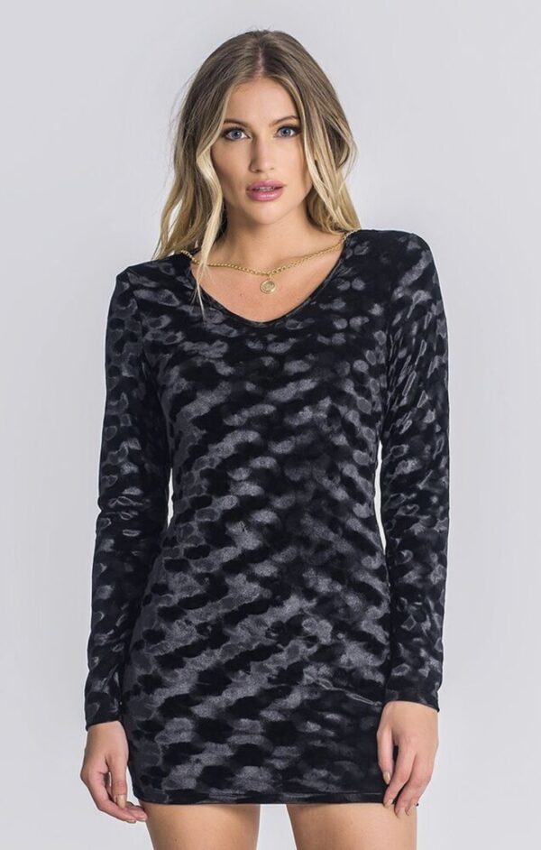 GIANNI KAVANGH Vestido de terciopelo " Elite " color negro