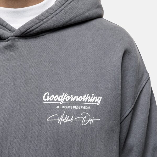 GOOD FOR NOTHING Sudadera " CULT BUTTERFLY GREY WASHED HOODIE " gris