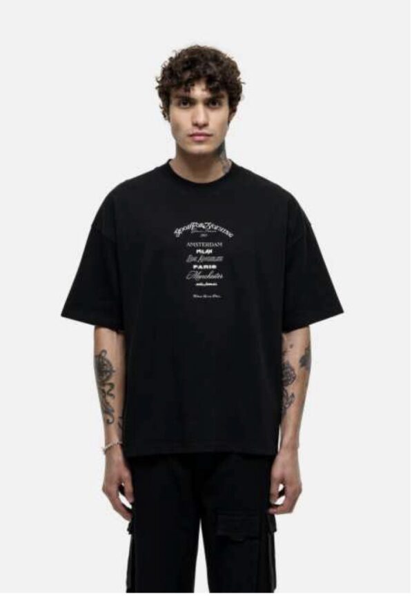 GOOD FOR NOTHING Camiseta " OVERSIZED DISTRICT BLACK T-SHIRT" color negro