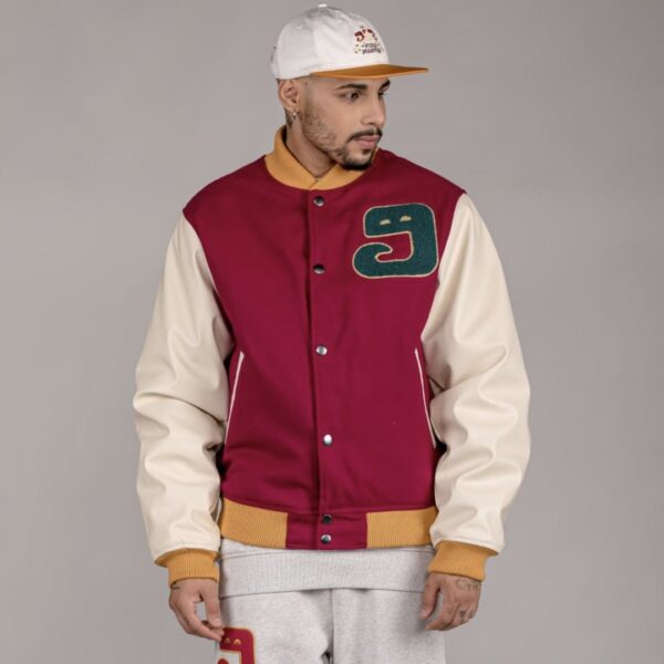 GRIMEY Chaqueta beisbolera " Lust Mantra " color burdeos