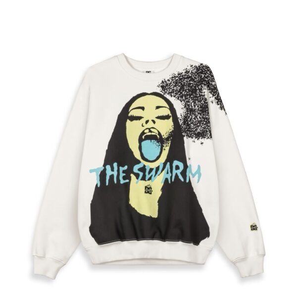 GRIMEYSudadera"THE SWARM DC SHOES X GRIMEY RAW HONEY VINTAGE CREWNECK"color blanco roto