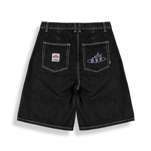 GRIMEYBermudas"CONCREAT JUNGLE PLEATED DENIM SHORTS"denim negro