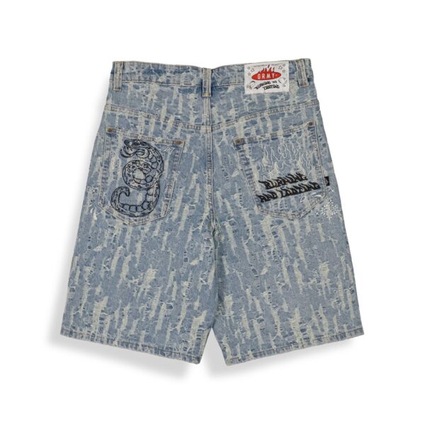 GRIMEYBermudas"DROPPIN SCIENCE JACQUARD BAGGY DENIM SHORTS"denim azul