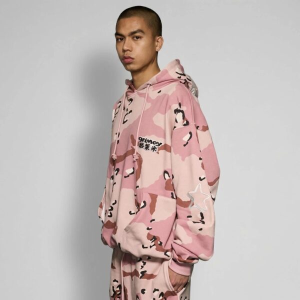 GRIMEYSudadera"CONCREAT JUNGLE ALL OVER PRINT BOXY HOODIE"color rosa