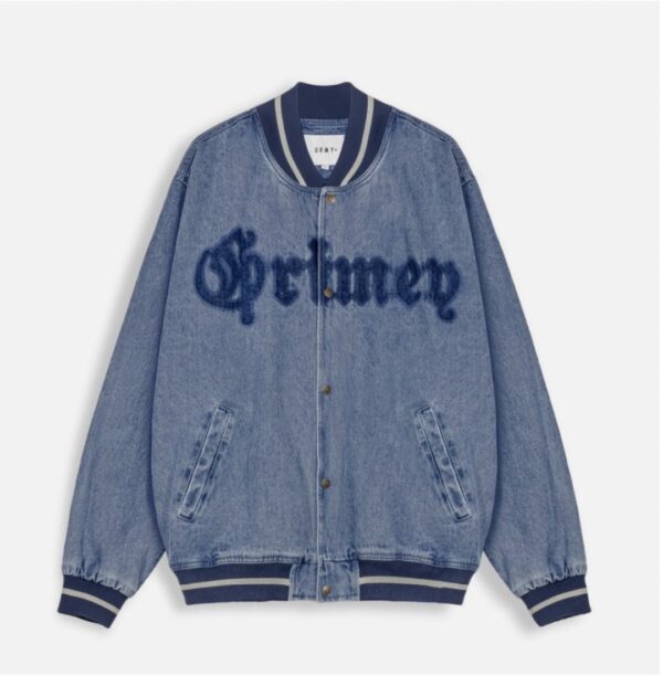 GRIMEY Chaqueta " CAUSING PANIC DENIM BASEBALL JACKET " color azul