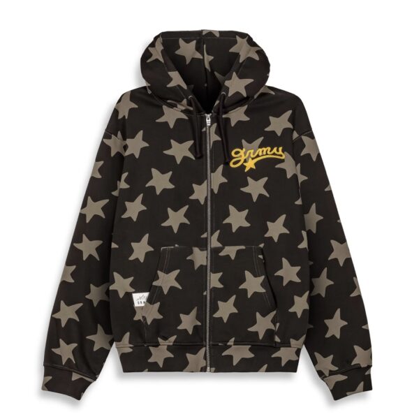 GRIMEYSudadera"MUD'S THE RESIDENCE REGULAR ZIPPER HOODIE"color negro