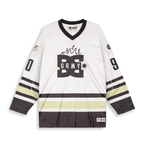 GRIMEYCamiseta"THE SWARM DC SHOES X GRIMEY HOCKEY JERSEY"color blanco roto