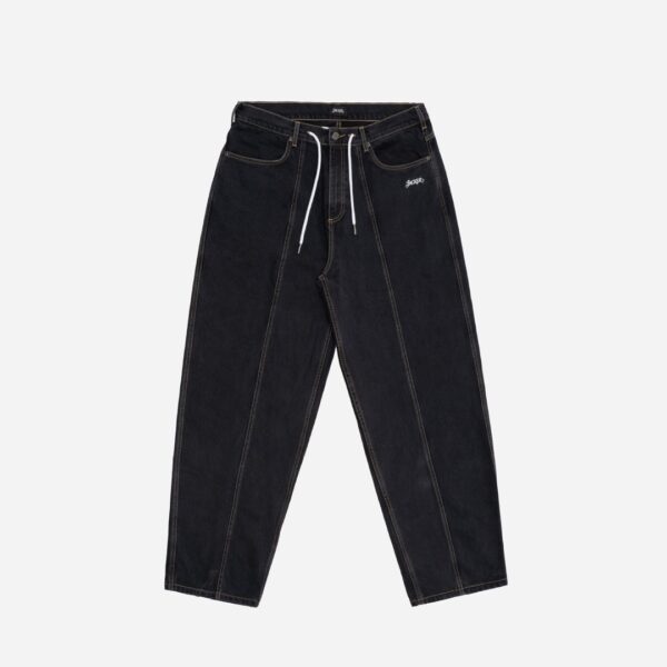 JACKERPantalon"3 Stripes Dyed Denim Baggy"color negro