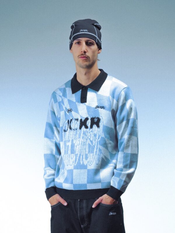 JACKERPolo"Square Knit"color azul