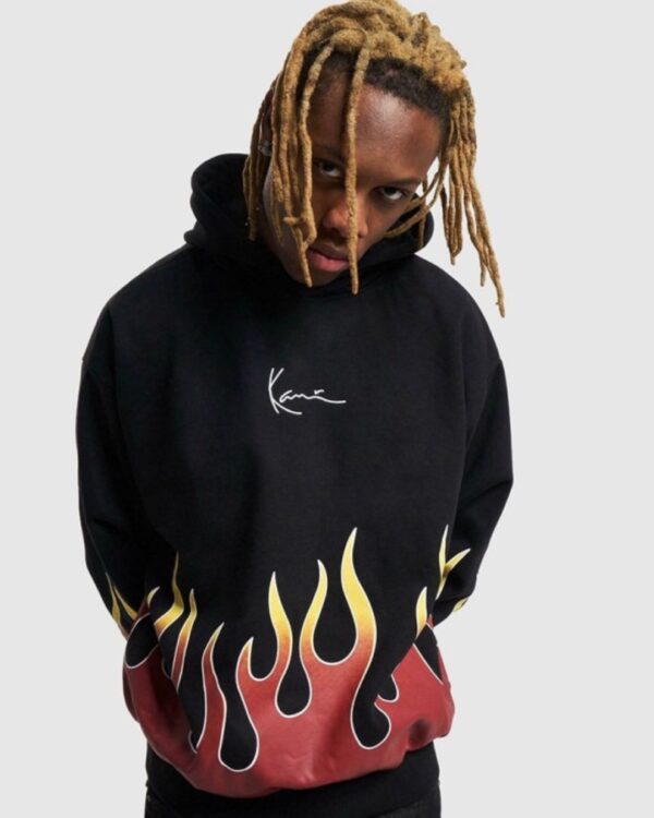 KARL KANI Sudadera " KK Small Signature Flame Os Hoodie black "