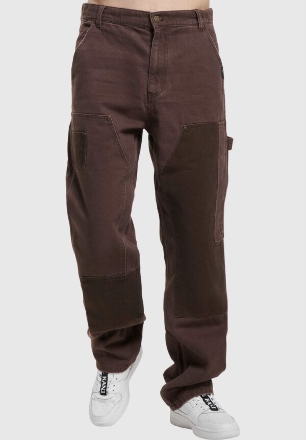 KARL KANI Pantalon " KK OG Washed Patchwork Carpenter Pants brown/taupe"