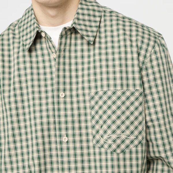 KARL KANICamisa"Signature Check Boxy Shirt"color verde