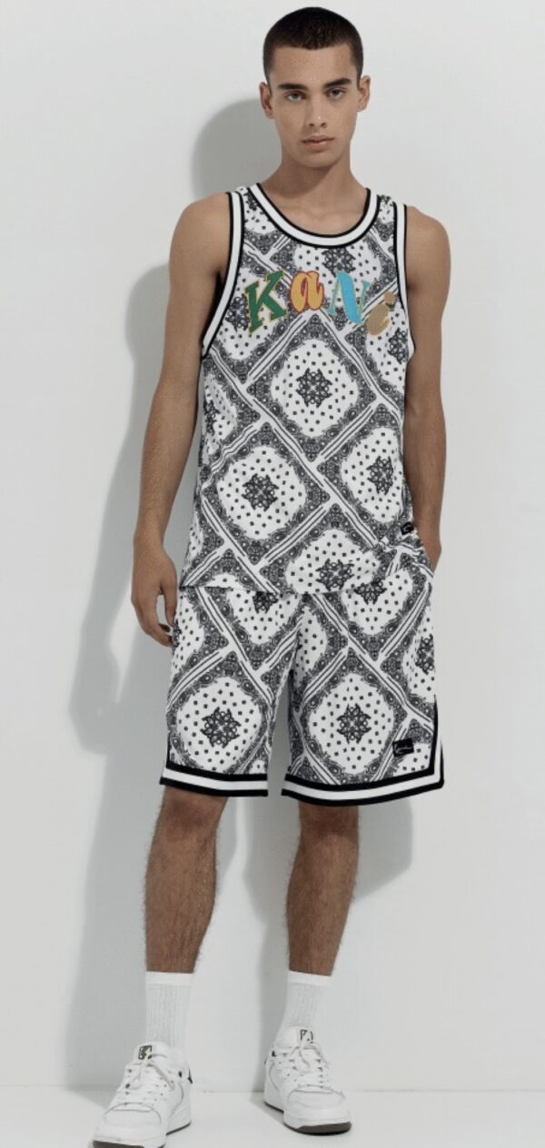 KARL KANI Bermudas " Signature Paisley Mesh " color blanco