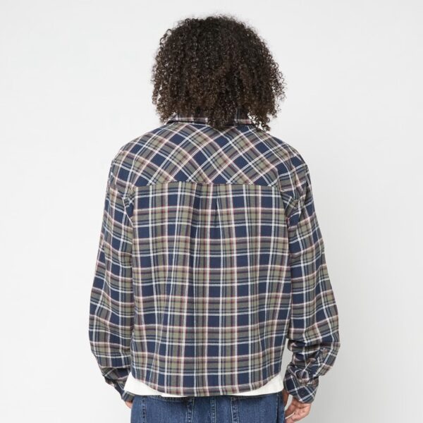 KARL KANICamisa"Small Signature Cropped Check Shirt"color azul