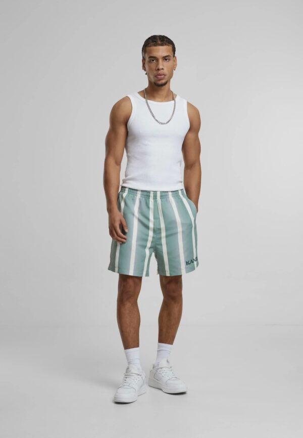 KARL KANIBermudas "Retro Gradient Stripes Board Shorts aqua/white"rayas azul