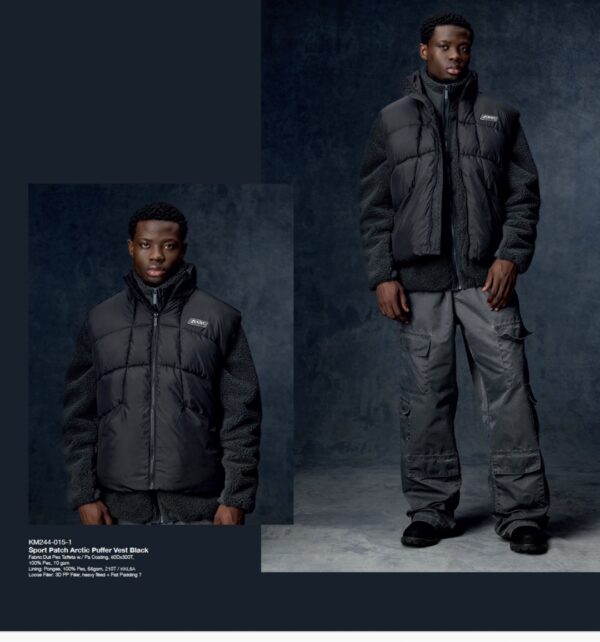 KARL KANI Chaleco " Sport Patch Arctic Puffer Vest black " color negro