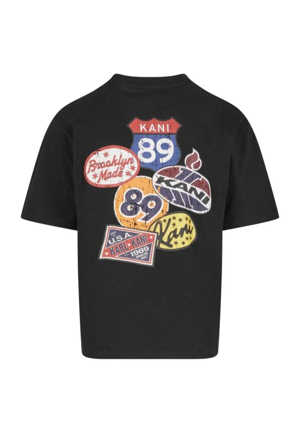 KARL KANICamiseta"Retro Patch Print T-Shirt"color negro