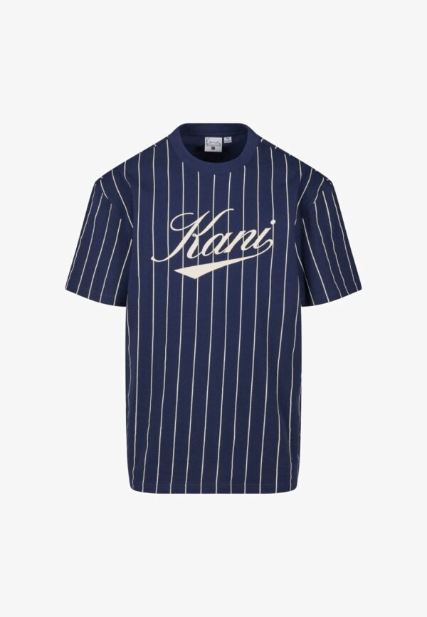 KARL KANICamiseta"Cursive Varsity Pinstripe T-Shirt"color azul