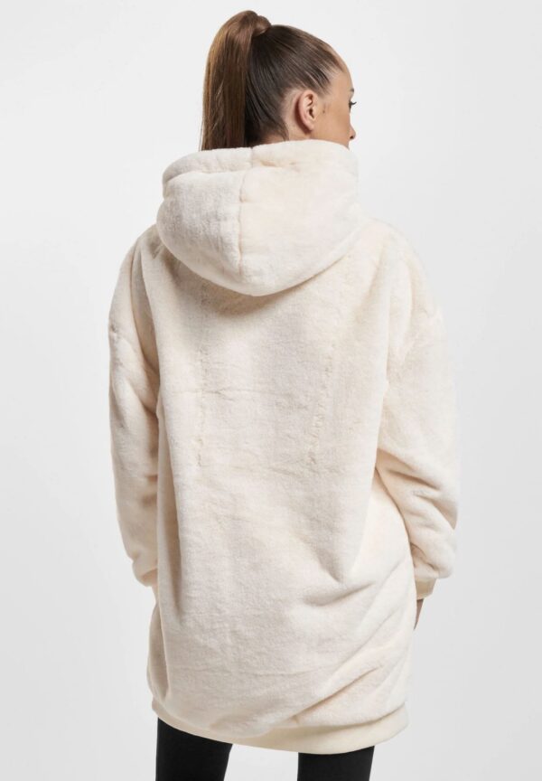 KARL KANI Vestido " KK Varsity Vegan Fur Hoodie Dress cream "