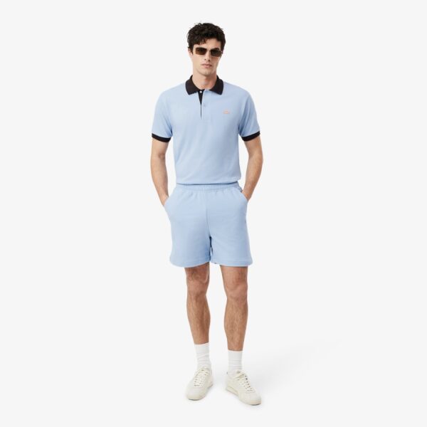 LACOSTEBermudas"Textured Jersey Shorts"color celeste