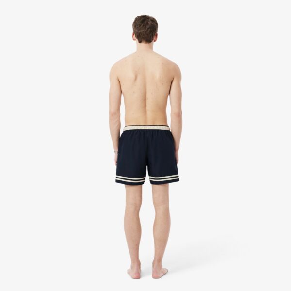 LACOSTEBañador"Mid Length Contrast Accent Monochrome Swim Trunks"color negro